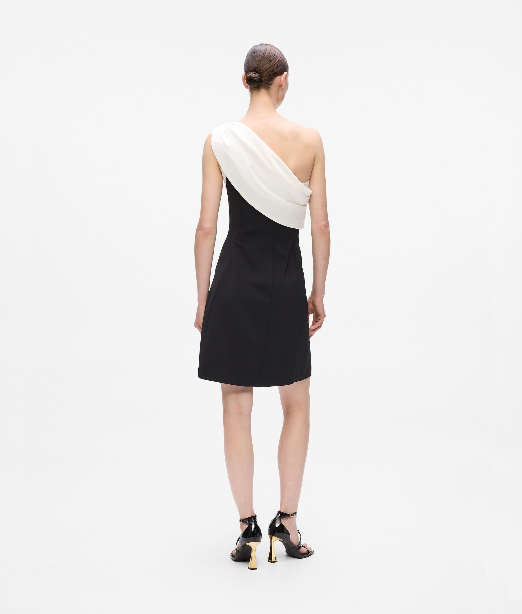 Draped one-shoulder dress