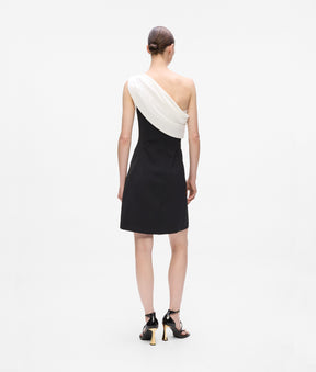 Draped one-shoulder dress