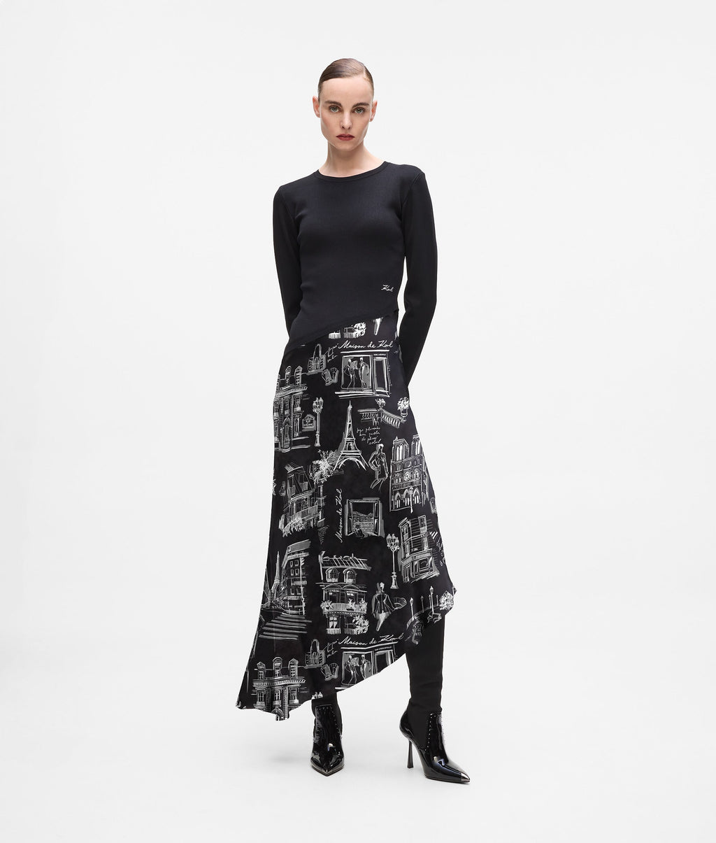 Paris sketch midi dress