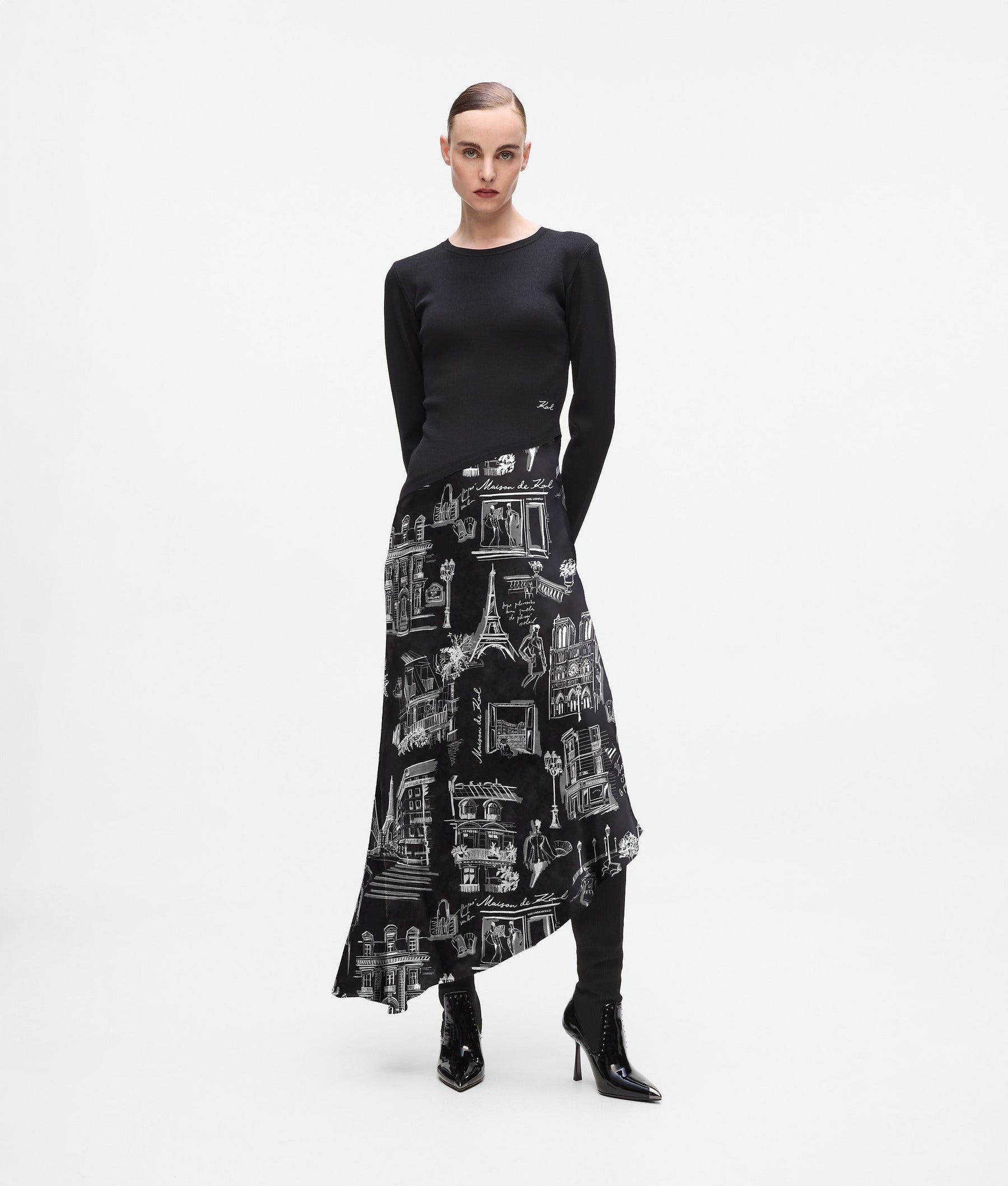 Paris sketch midi dress