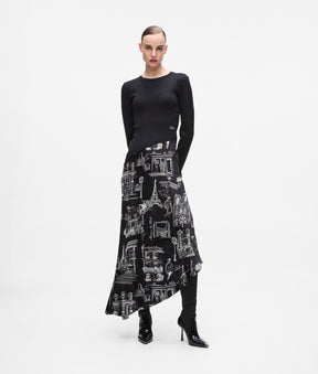 Paris sketch midi dress