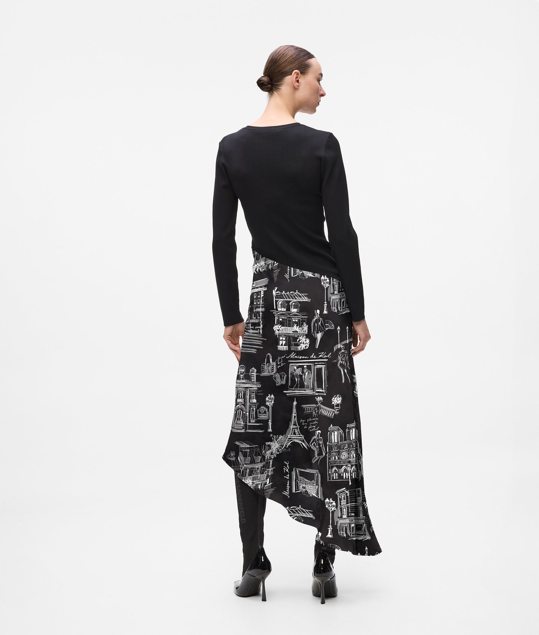 Paris sketch midi dress