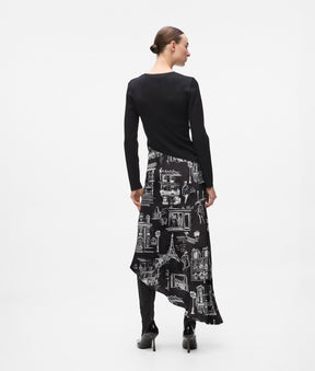 Paris sketch midi dress