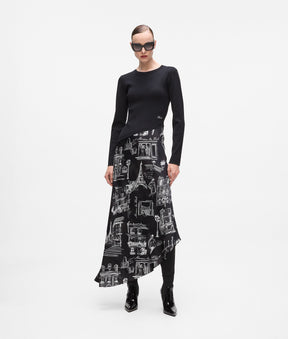 Paris sketch midi dress