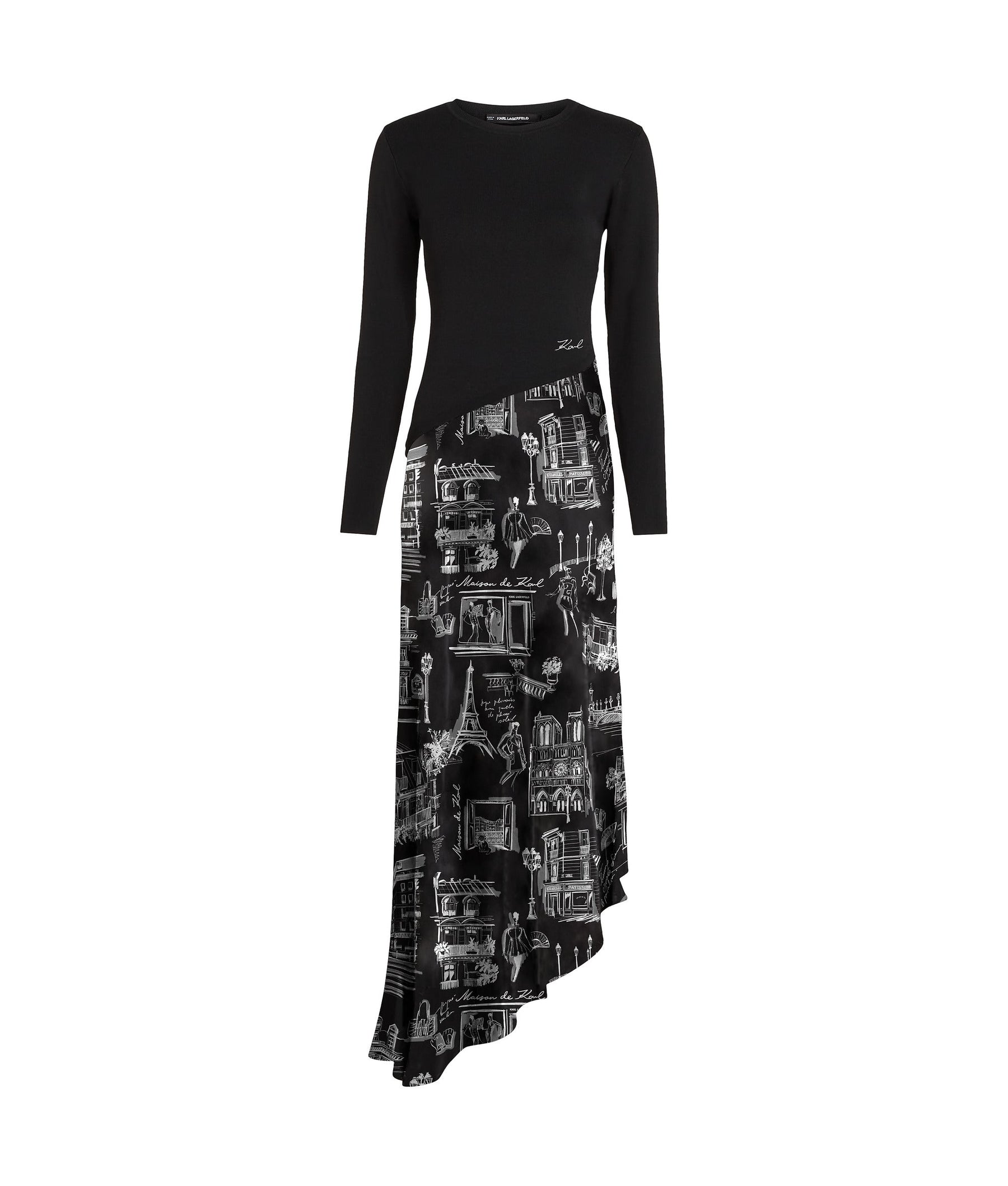 Paris sketch midi dress