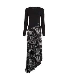 Paris sketch midi dress