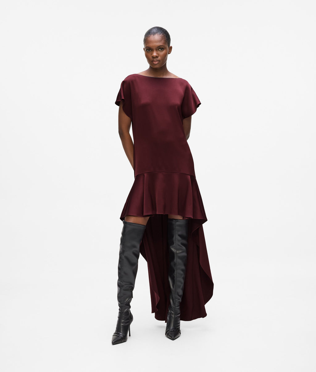 Satin open back dress