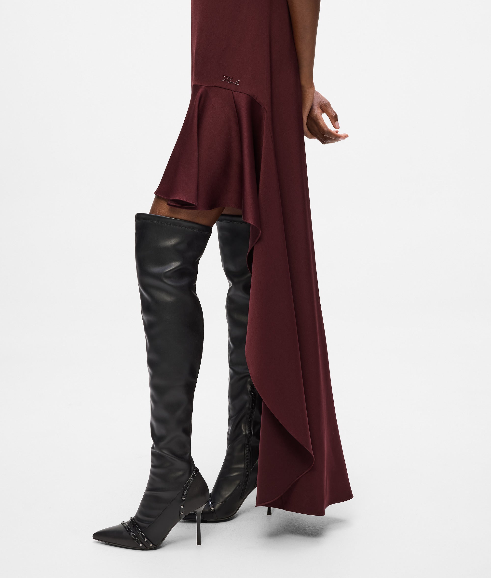 Satin open back dress