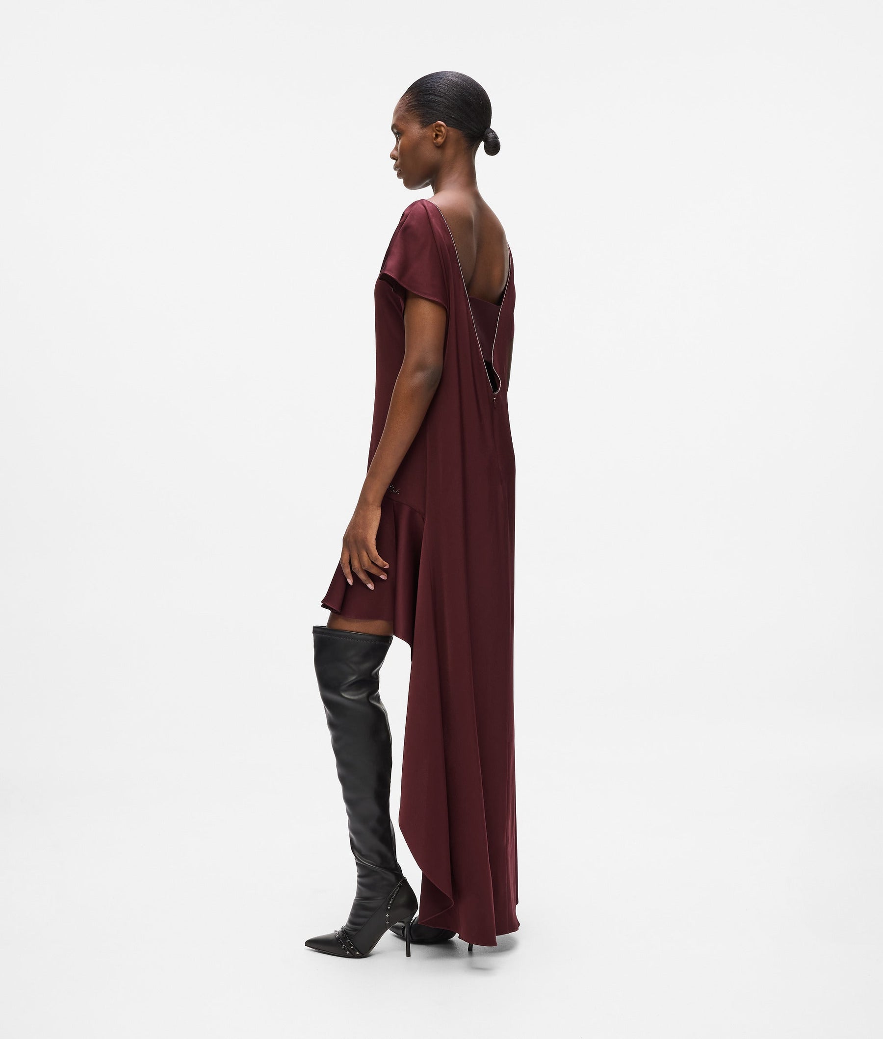 Satin open back dress