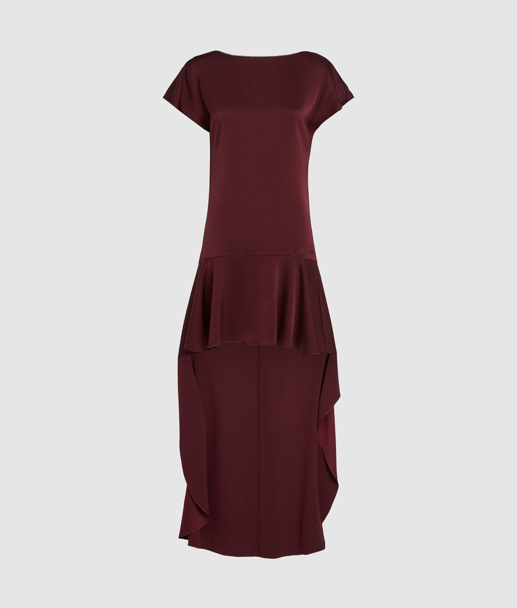 Satin open back dress