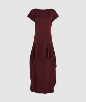 Satin open back dress