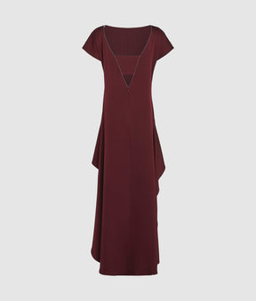 Satin open back dress