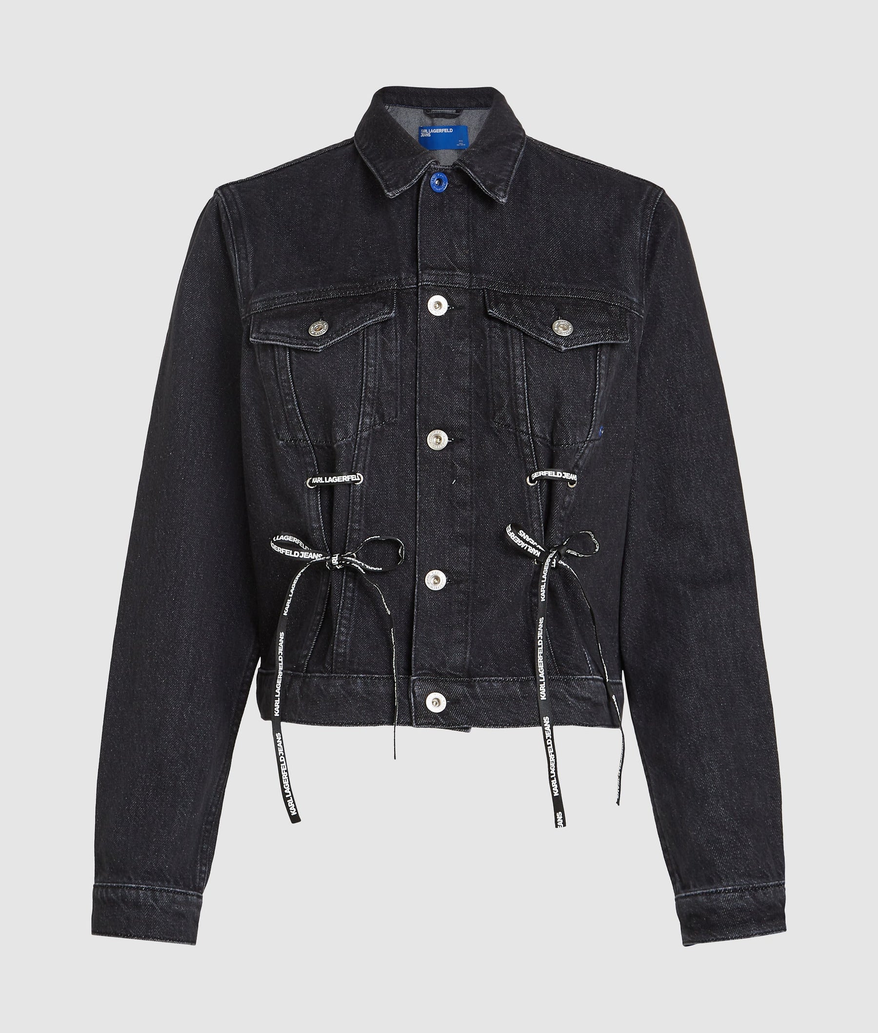 Lace-up denim jacket