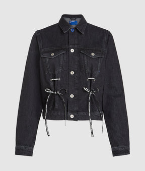 Lace-up denim jacket