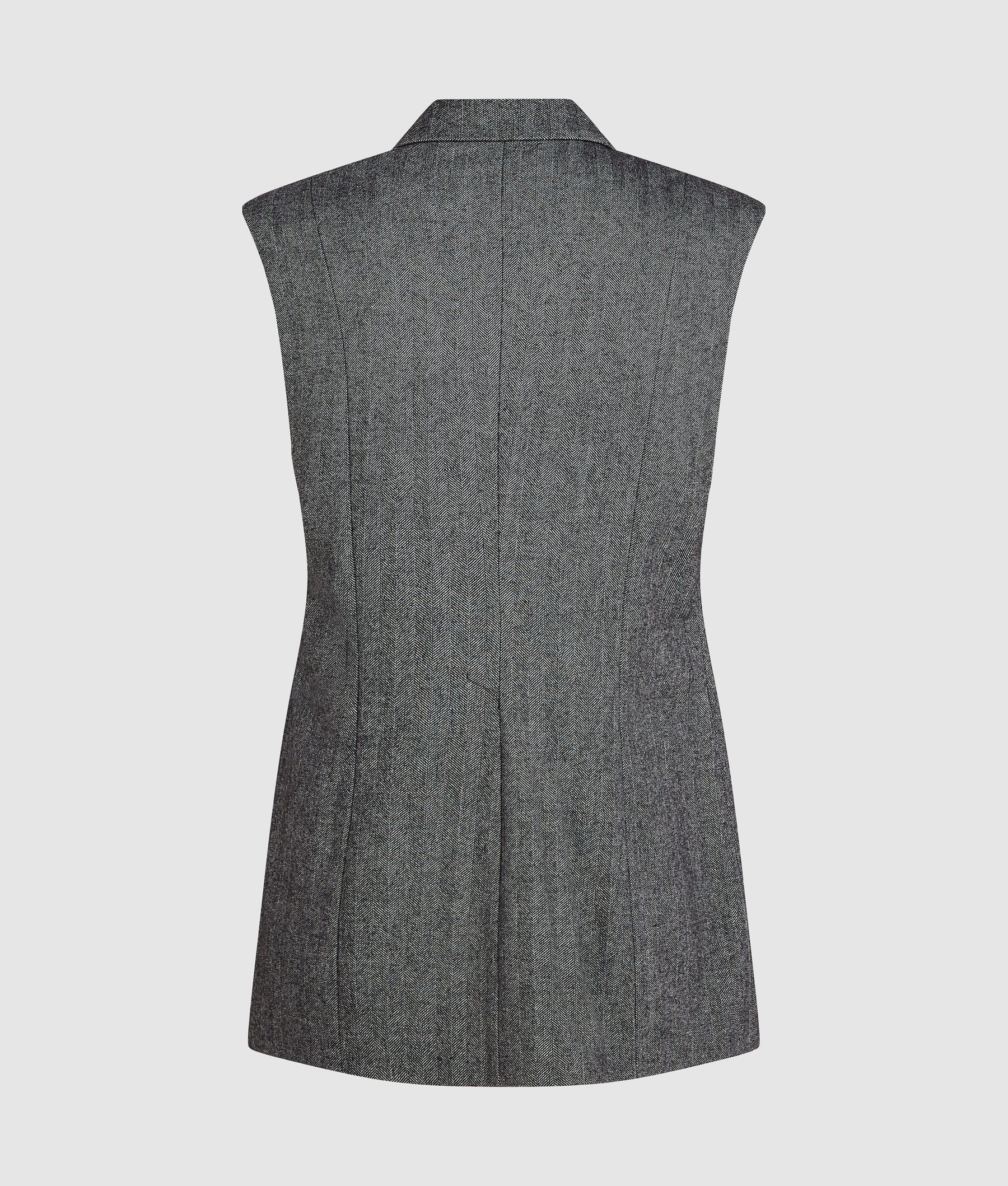 Sequin lapel tweed gilet