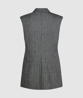 Sequin lapel tweed gilet