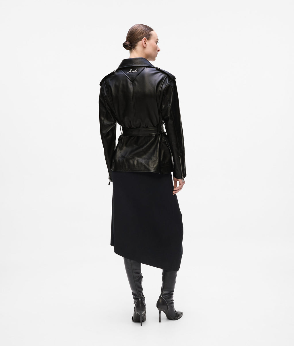 Oversized leather jacket