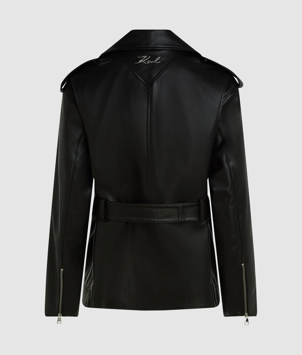 Oversized leather jacket