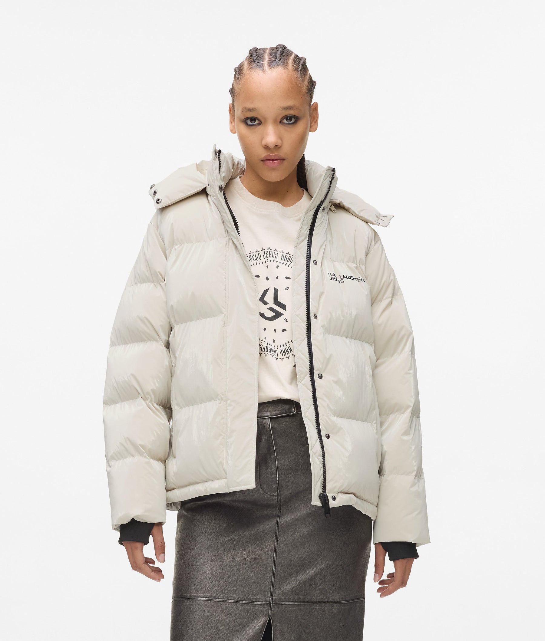 Pearlised puffer jacket