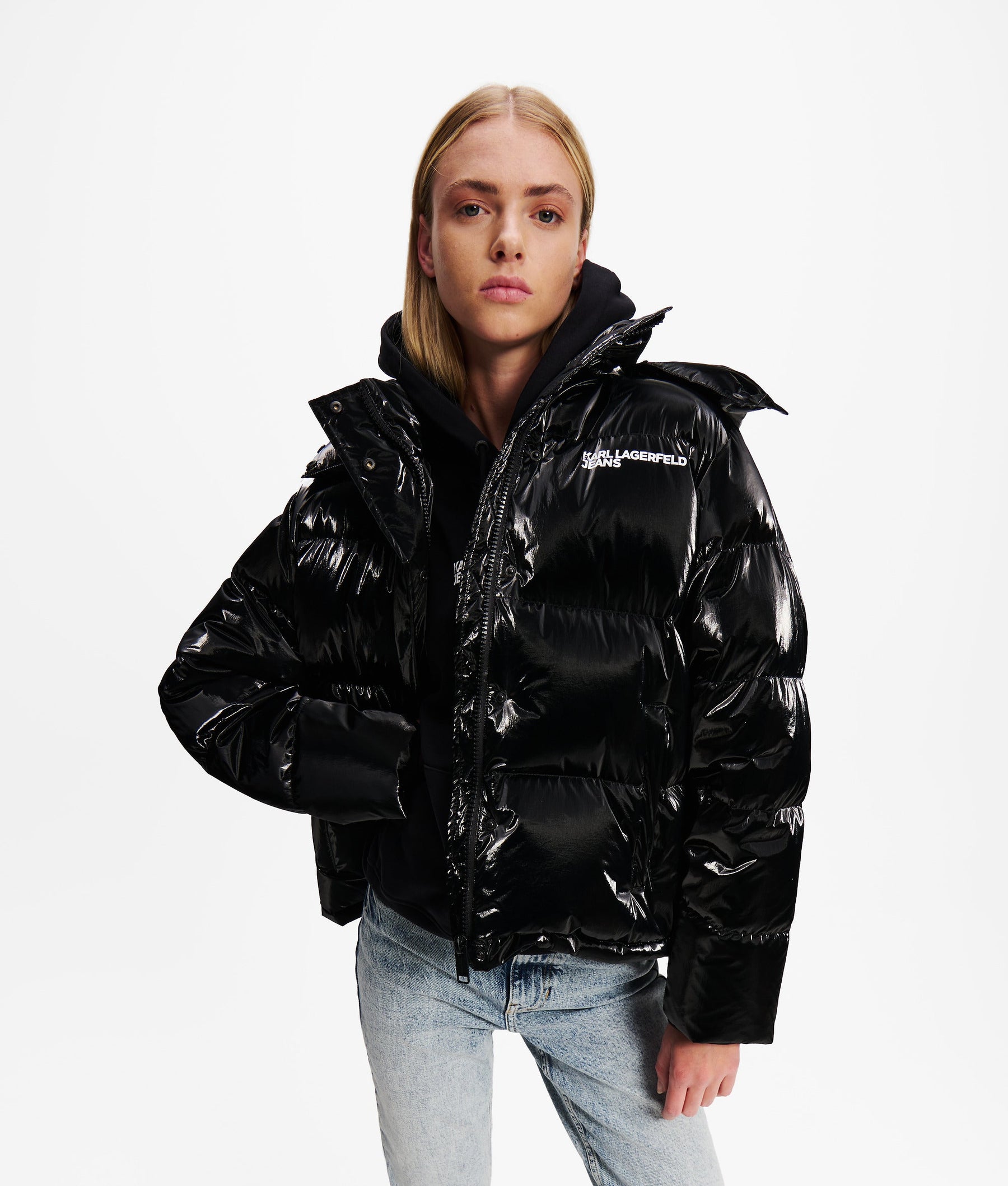 Pearlised puffer jacket