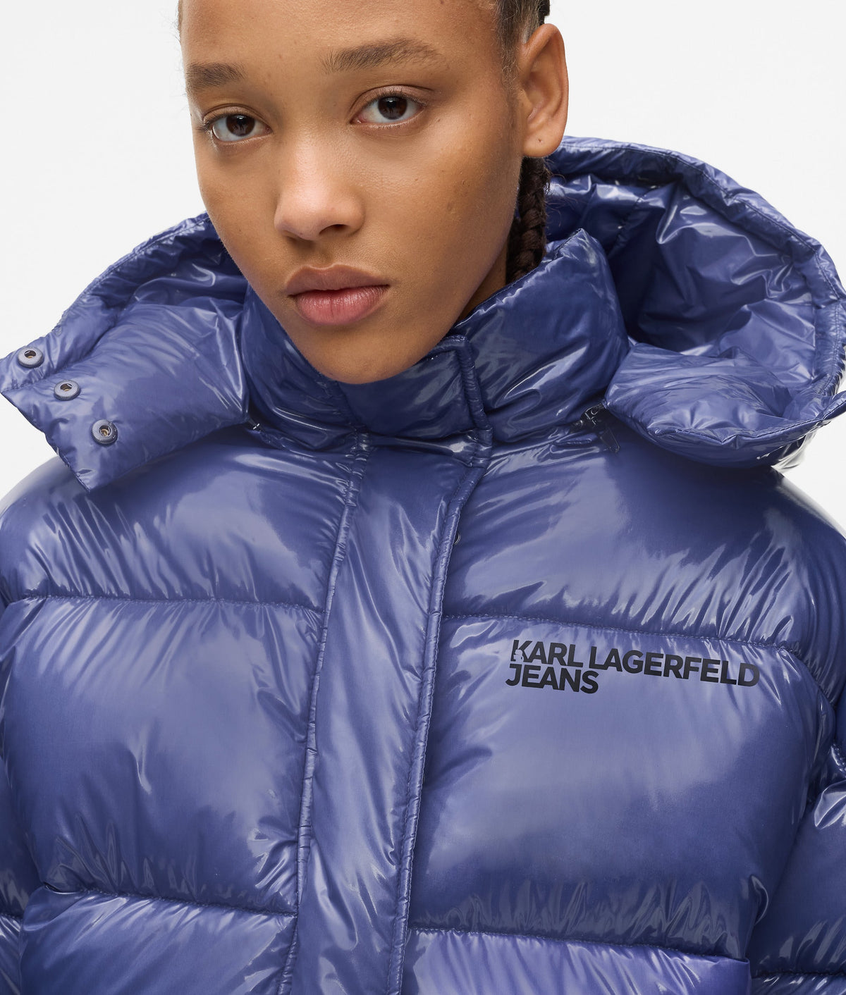 Shiny boxy puffer jacket