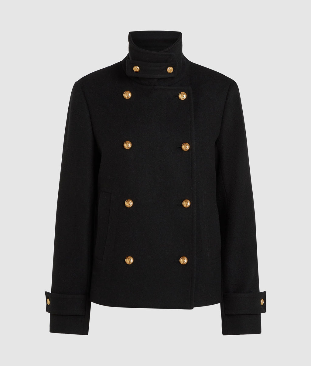 Button-detail coat