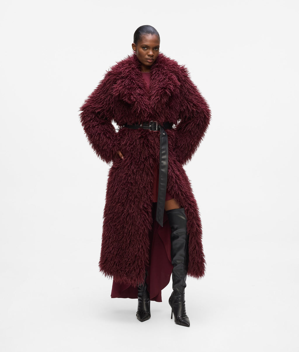 Long faux-fur coat