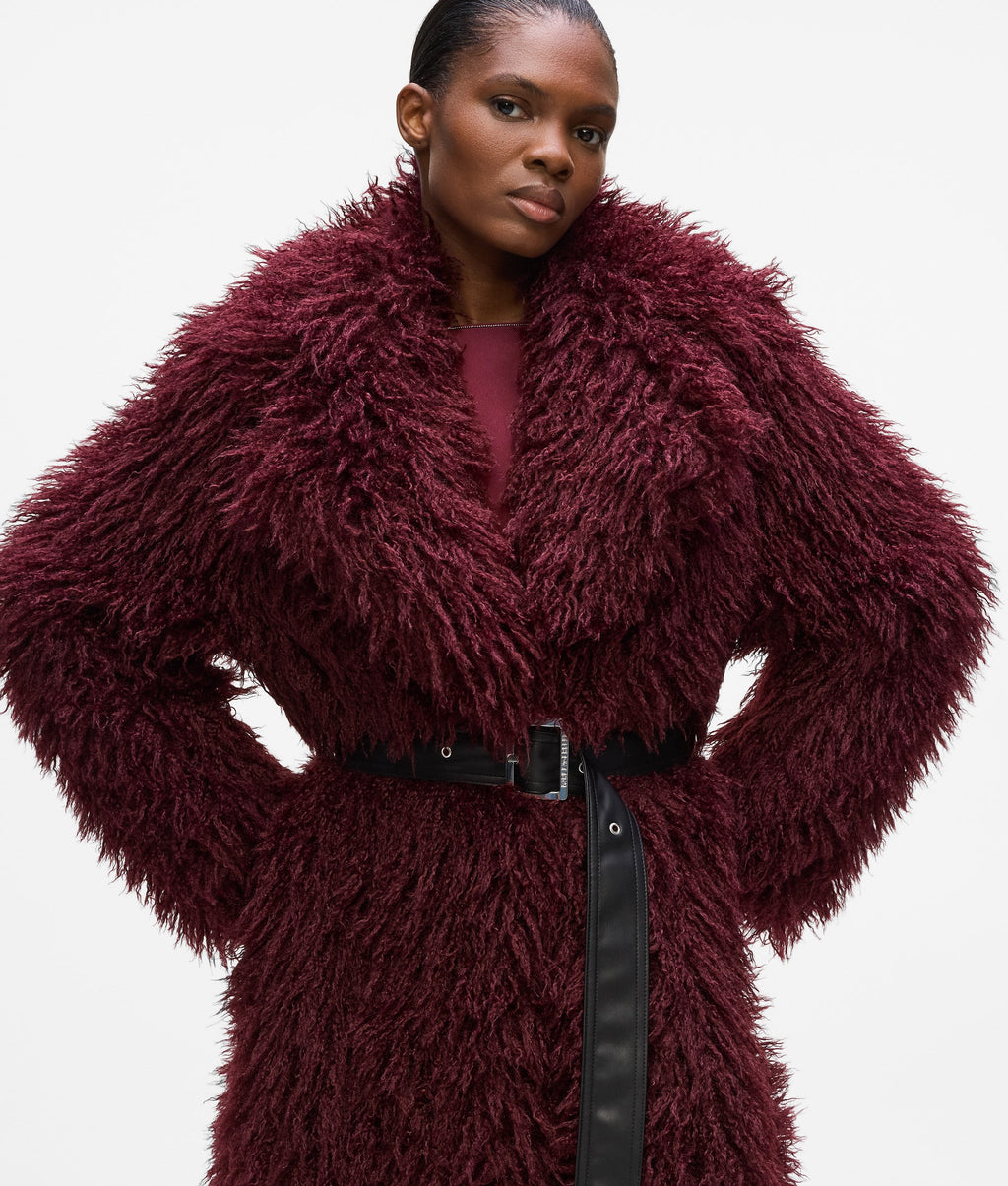 Long faux-fur coat