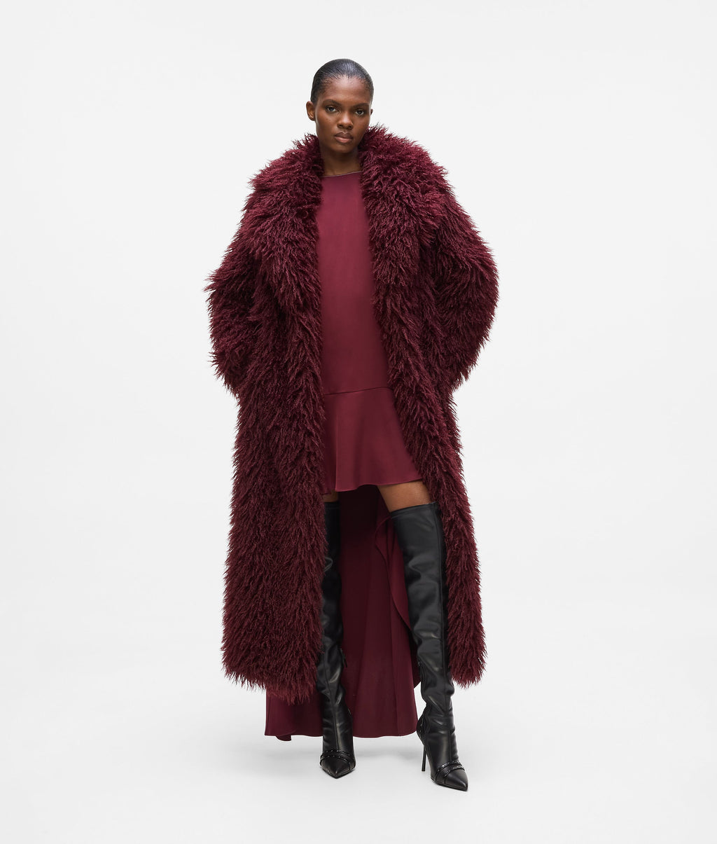Long faux-fur coat