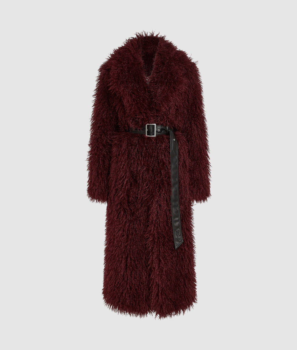 Long faux-fur coat