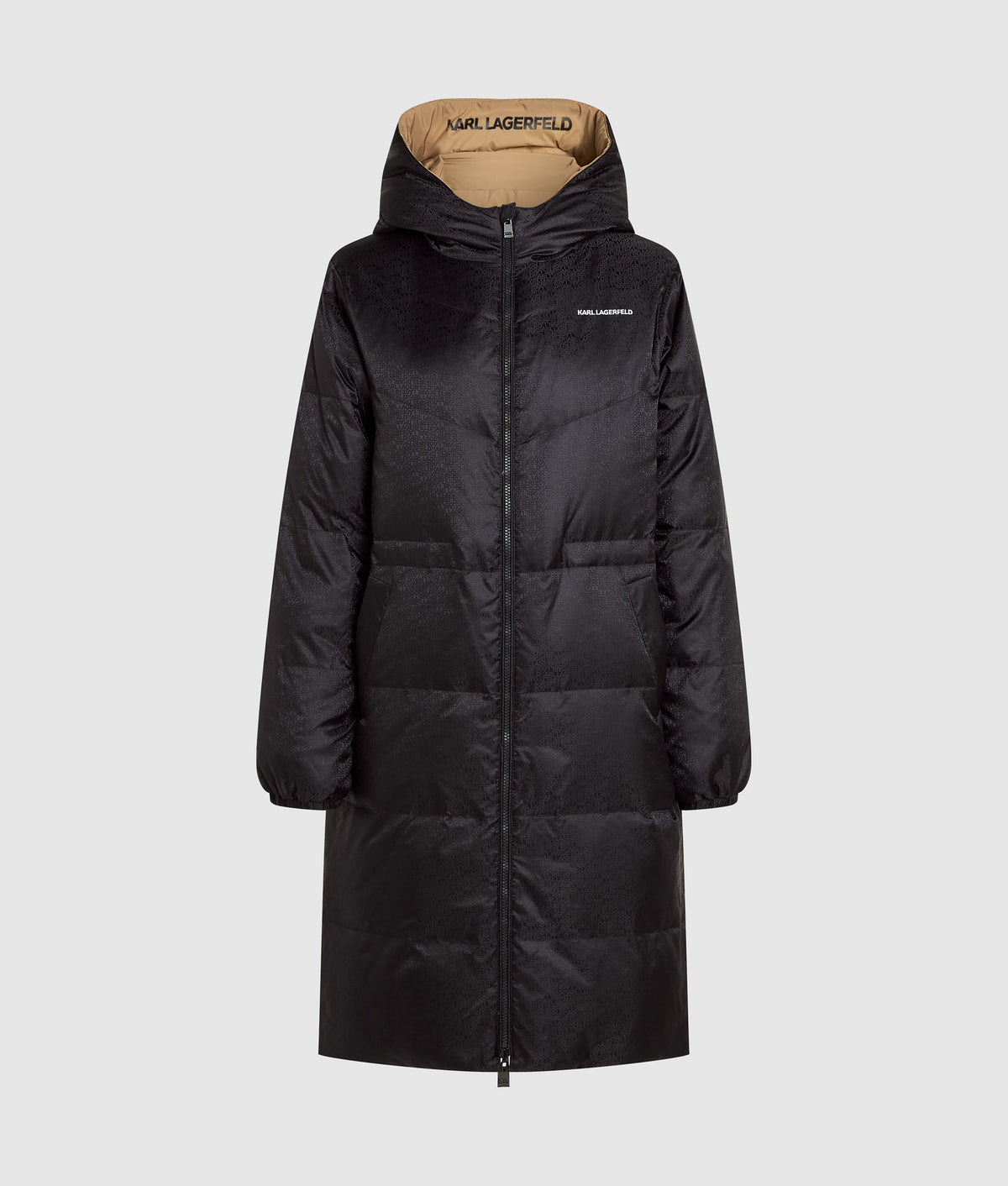 Reversible long puffer jacket