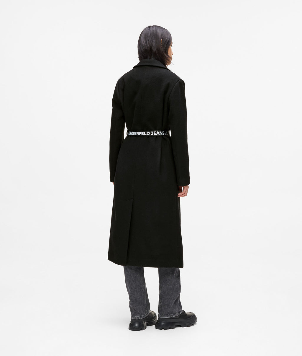 Logo belt coat