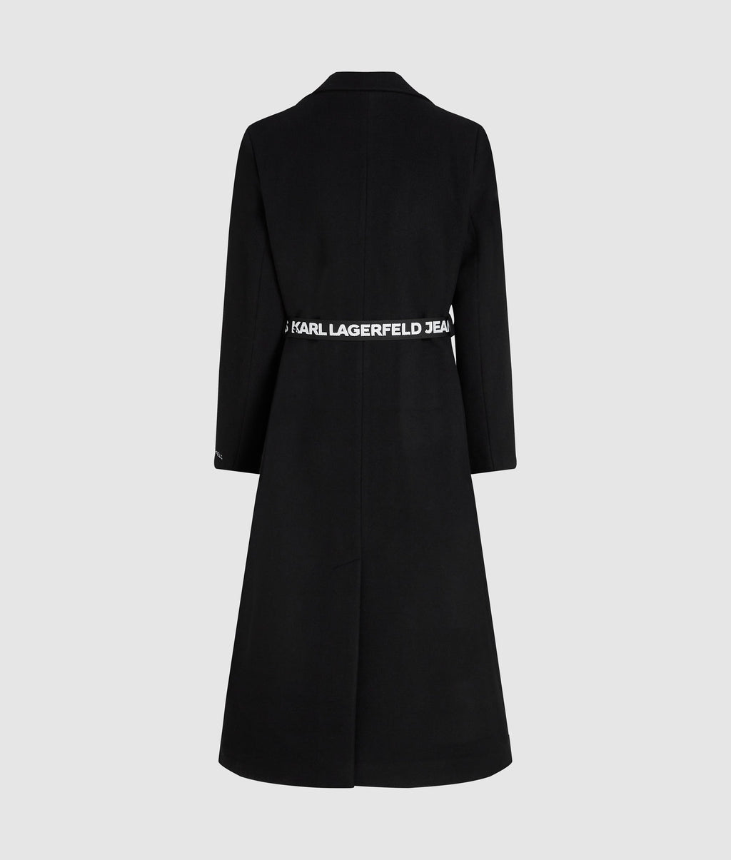 Logo belt coat