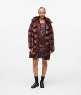 Long pearlised puffer jacket