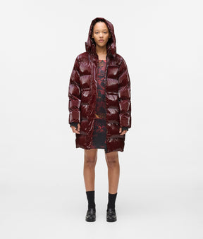 Long pearlised puffer jacket