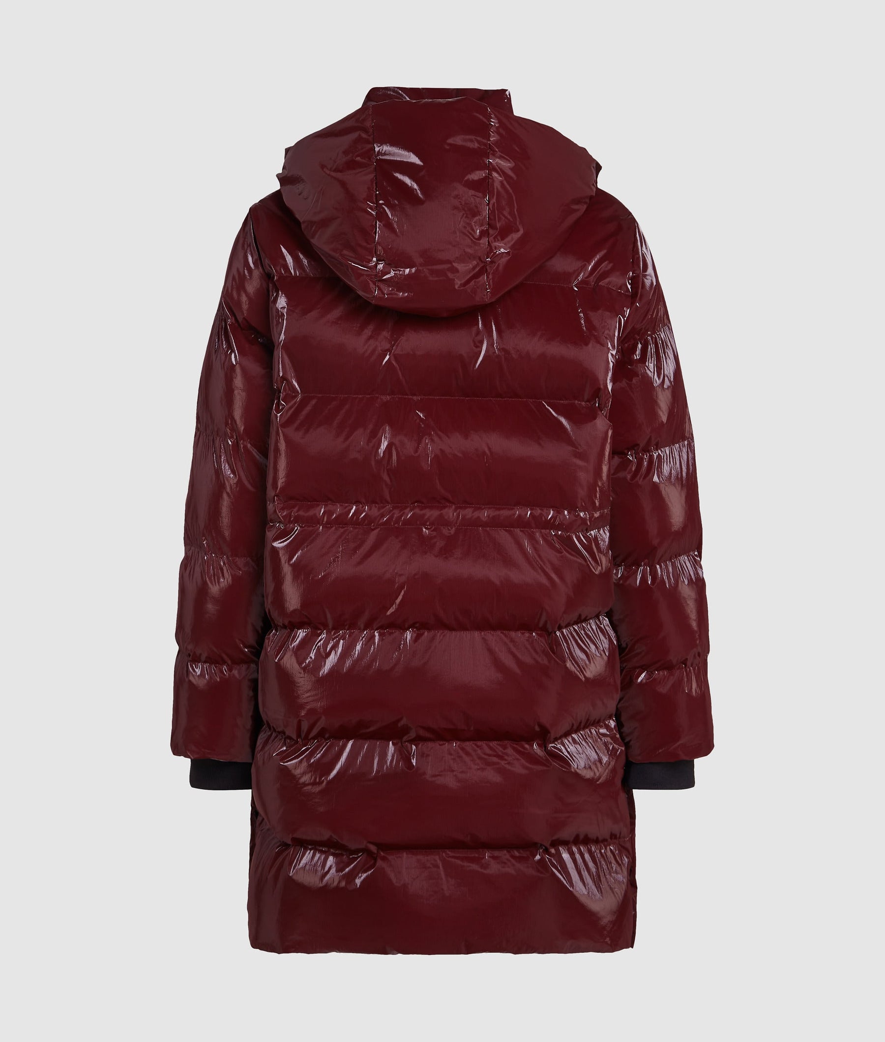 Long pearlised puffer jacket