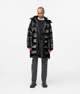 Long pearlised puffer jacket