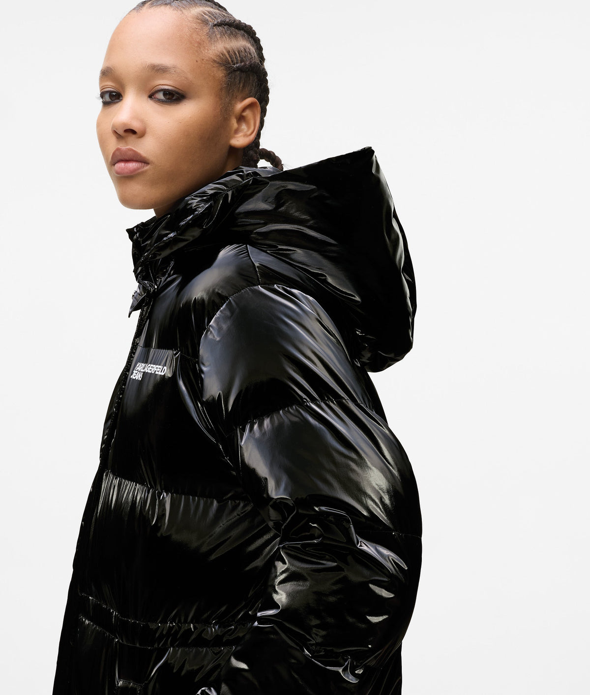 Long shiny padded jacket