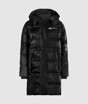 Long pearlised puffer jacket