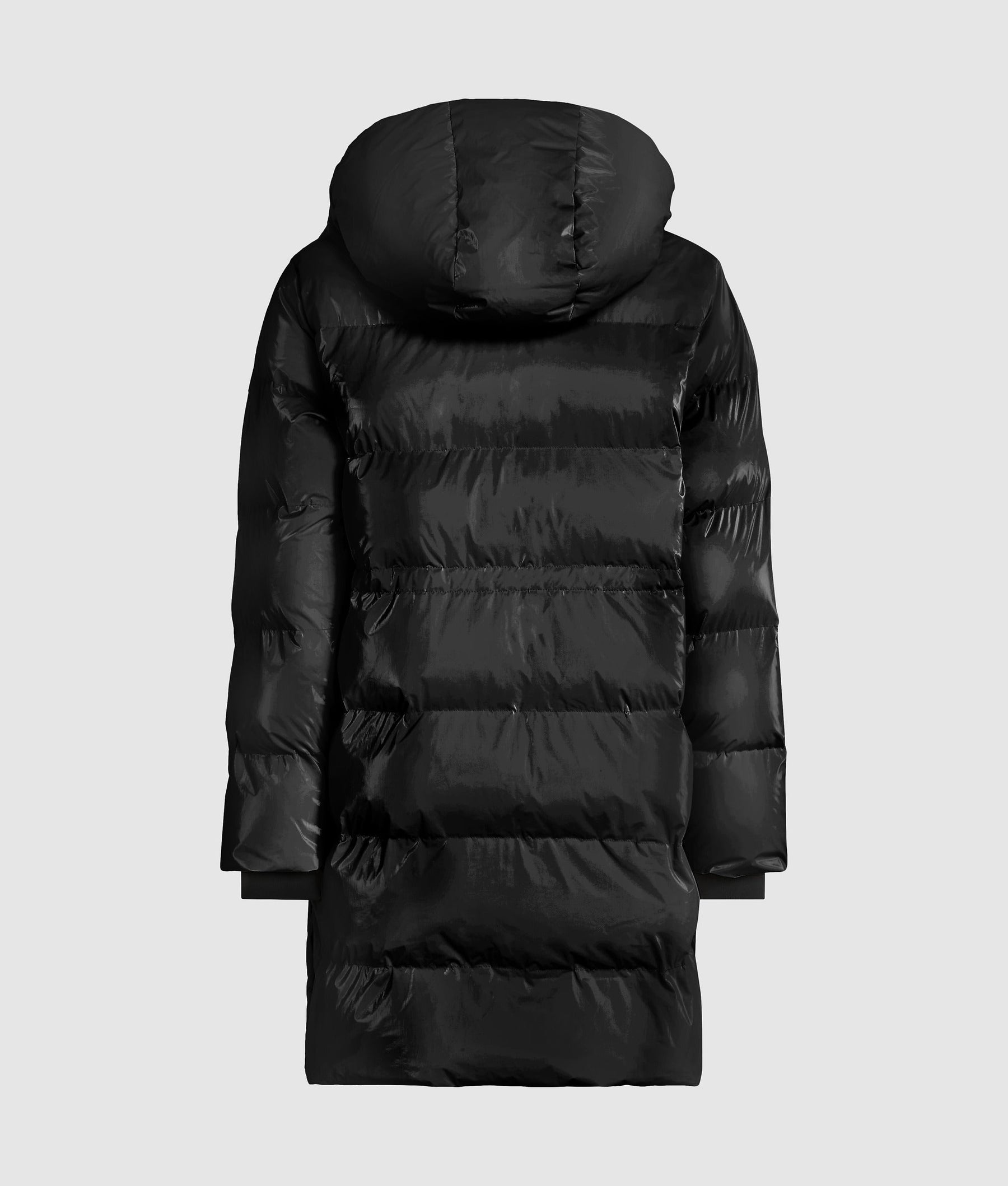 Long pearlised puffer jacket