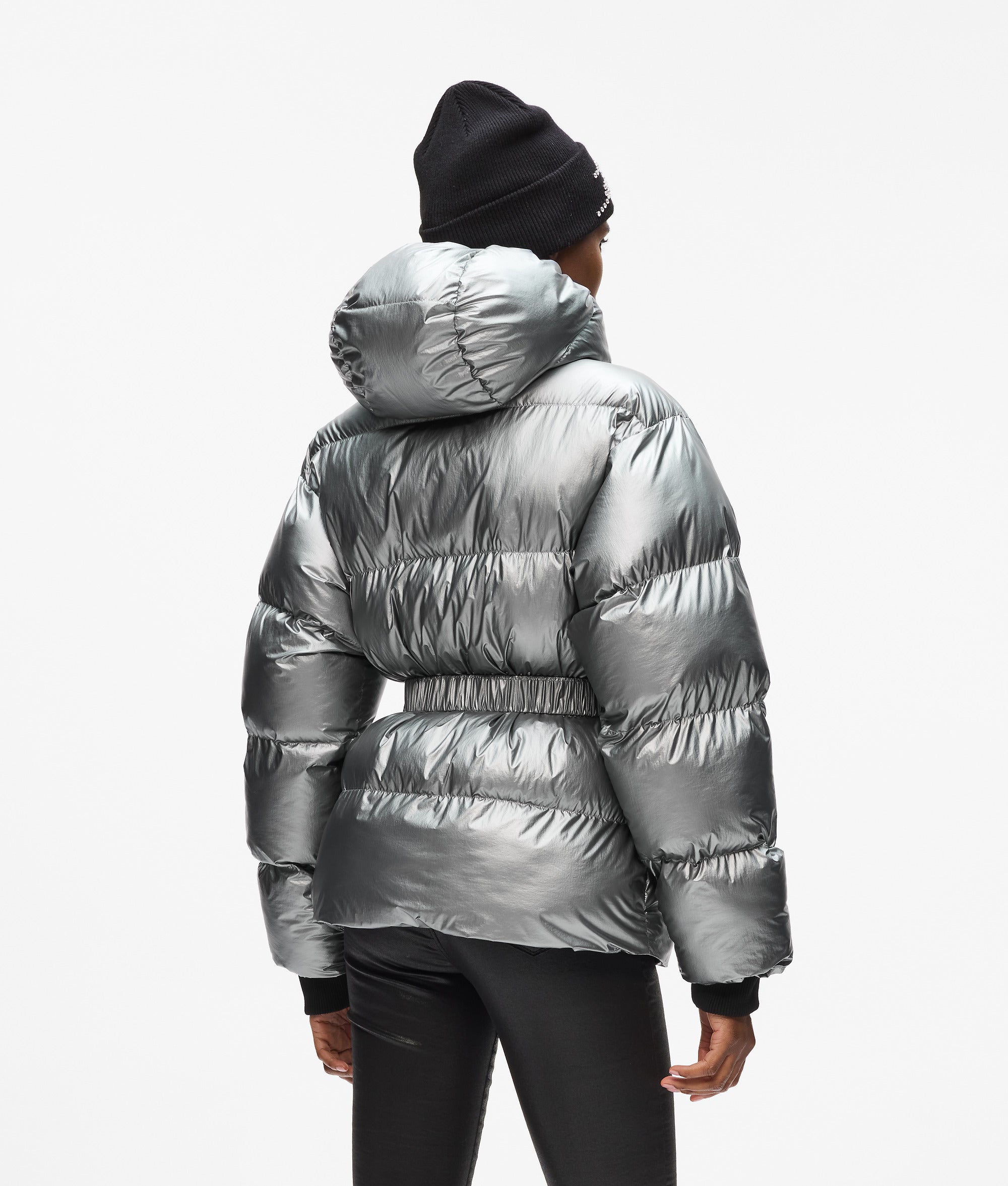 Metallic puffer jacket