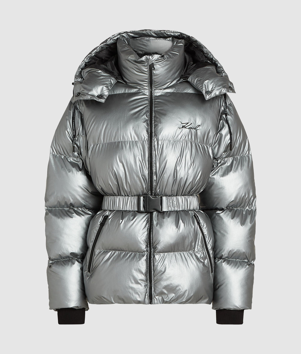 Metallic puffer jacket