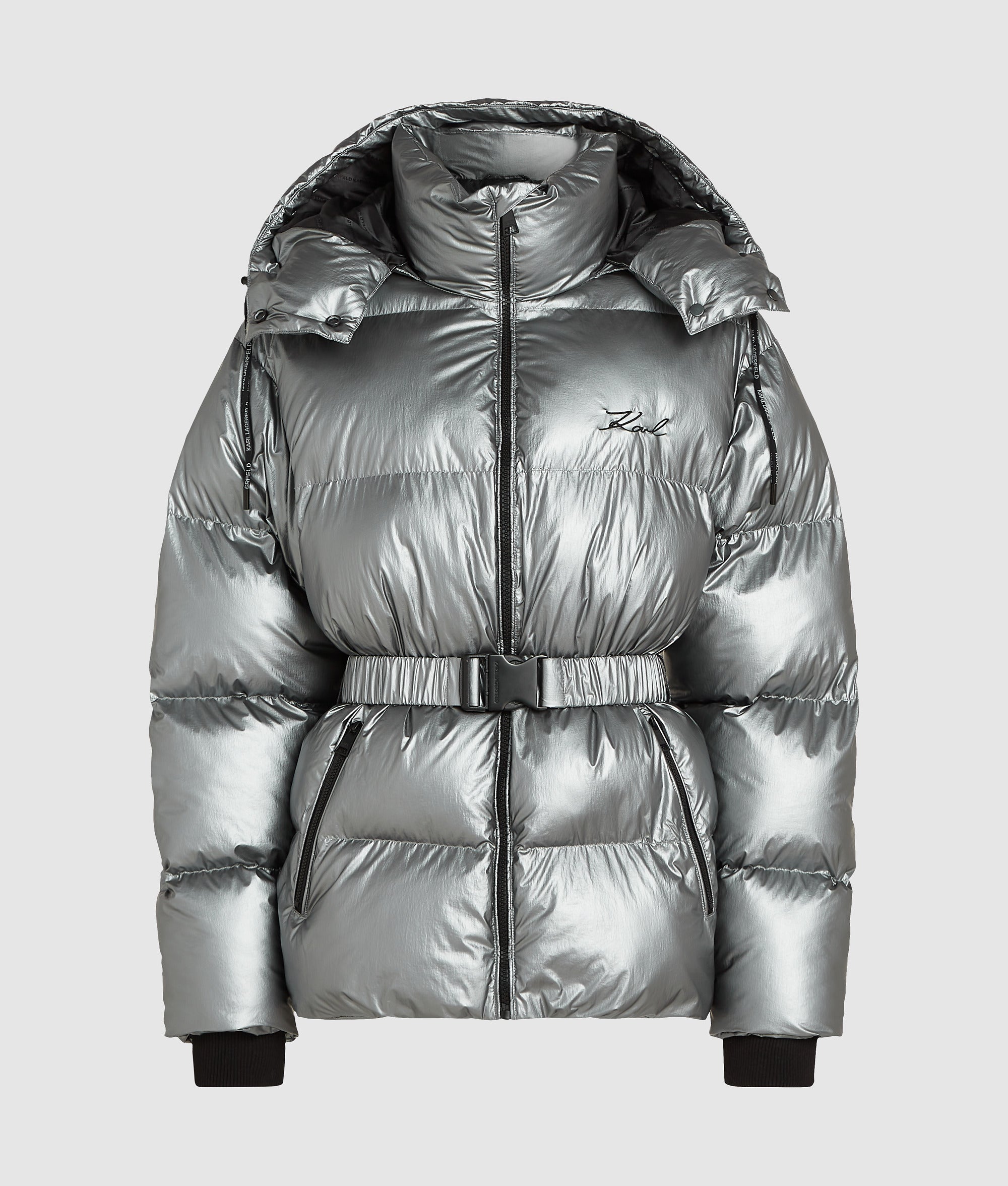 Metallic puffer jacket