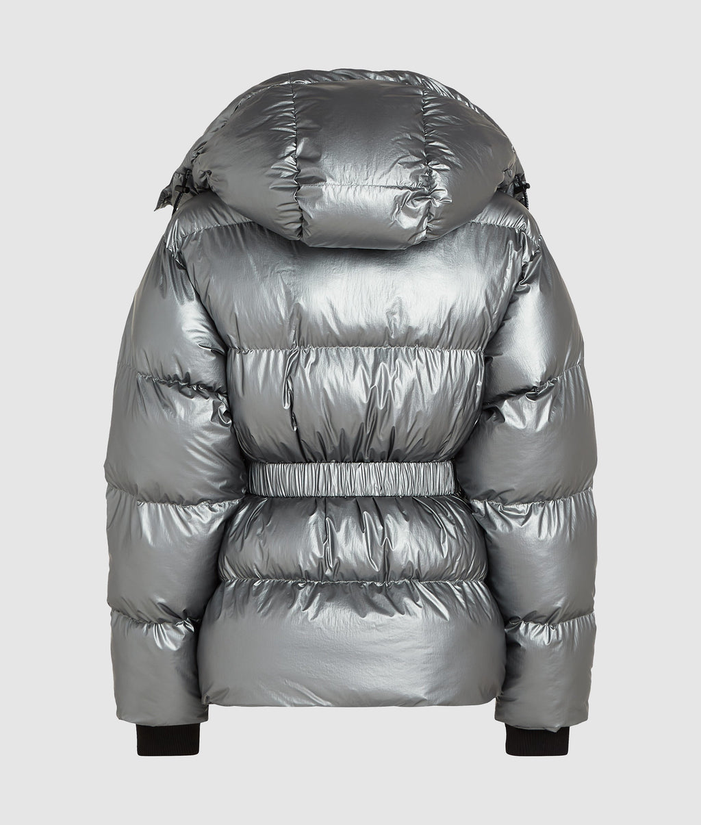 Metallic puffer jacket