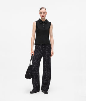 Bouclé detail polo shirt