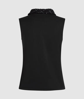 Bouclé detail polo shirt