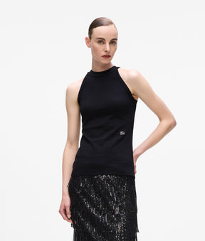 Rhinestone halter-neck top