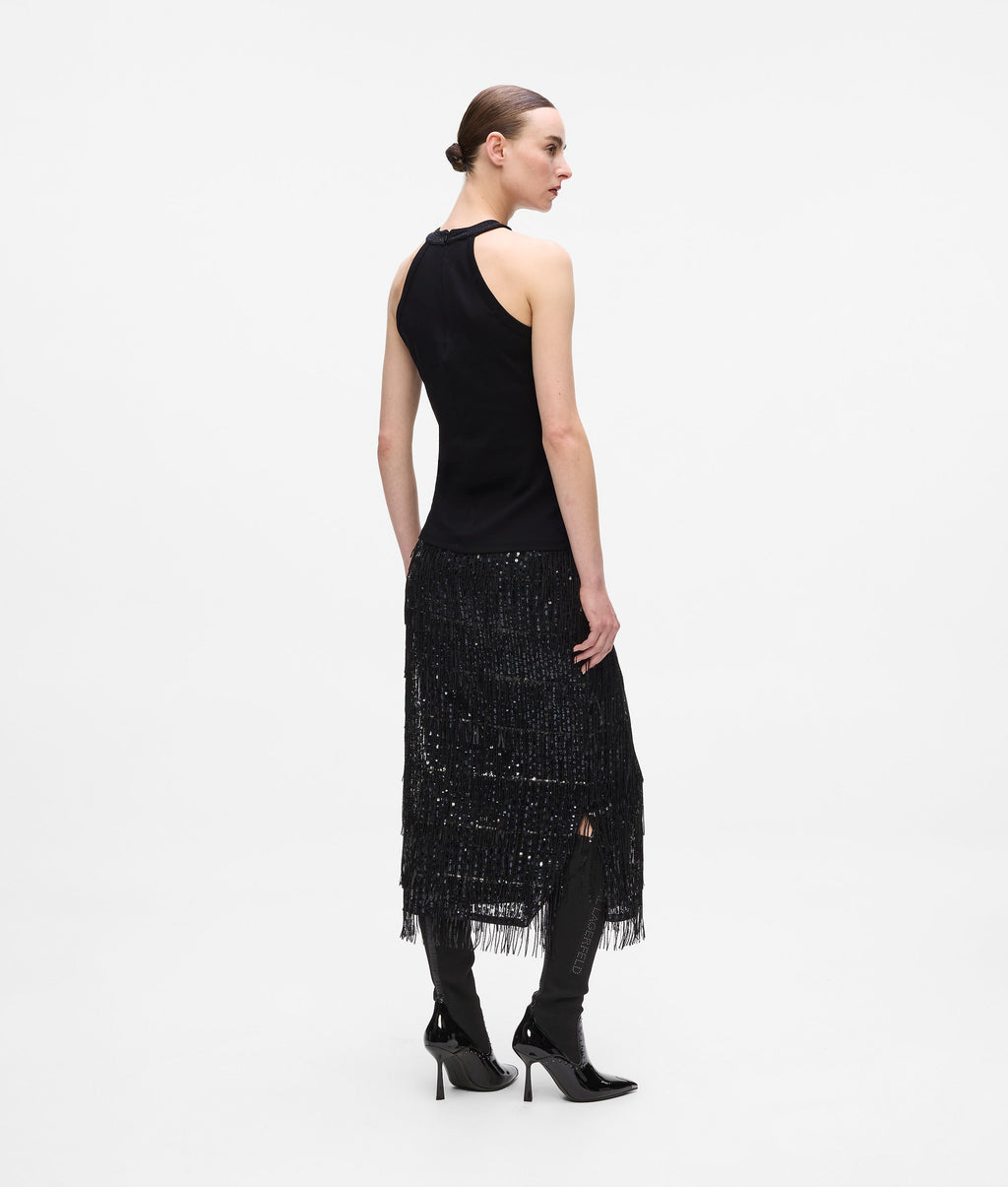 Rhinestone halter-neck top