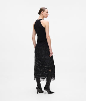 Rhinestone halter-neck top