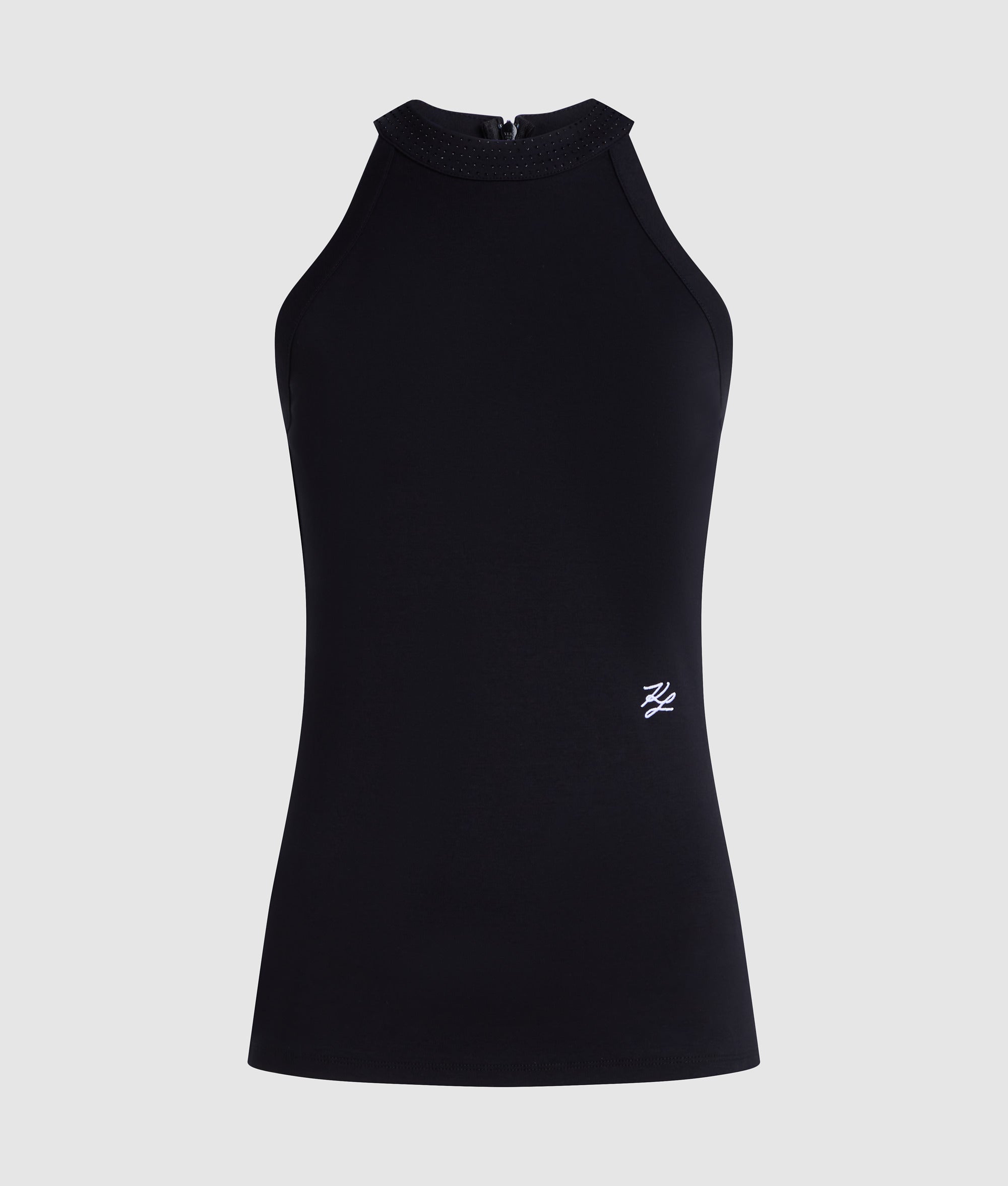 Rhinestone halter-neck top